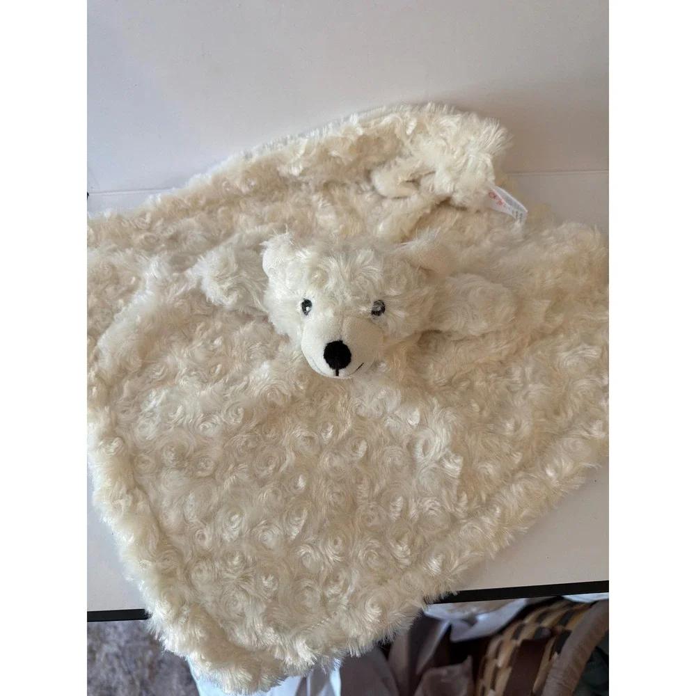 Red Dolphin Cream Polar Bear Baby Security Blanket‎ Rosette Swirl Faux Fur Lovey